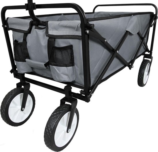 Bolderkar opvouwbaar - 120 kg gewichtscapiciteit - Inclusief tuinhandschoenen - Grijs - Bolderwagen Transportwagen van Hyker. — afbeelding 5