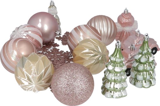 4goodz Ensemble de boules de Noël décoratives 20 pièces Rose clair - Intérieur/extérieur