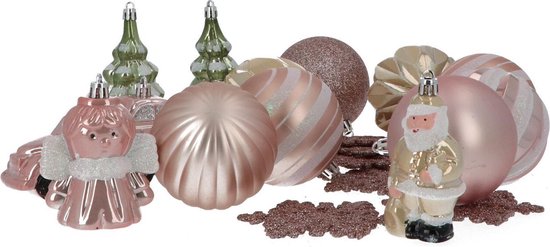 4goodz Ensemble de boules de Noël décoratives 20 pièces Rose clair - Intérieur/extérieur