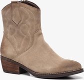 TwoDay suede dames cowboy western laarsjes - Beige - Maat 37 - Echt leer |  bol.com