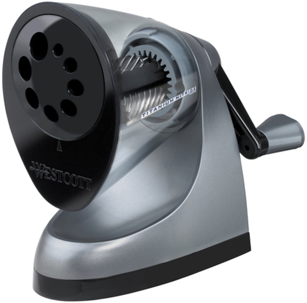 Westcott puntenslijper iPOINT - tafelmodel - inclusief tafelklem - 7 - 12 mm - zilver - AC-E16549