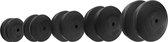 Physionics - 2 x 5 kg poids pour barre d'haltères - poids - disques en vrac - noir