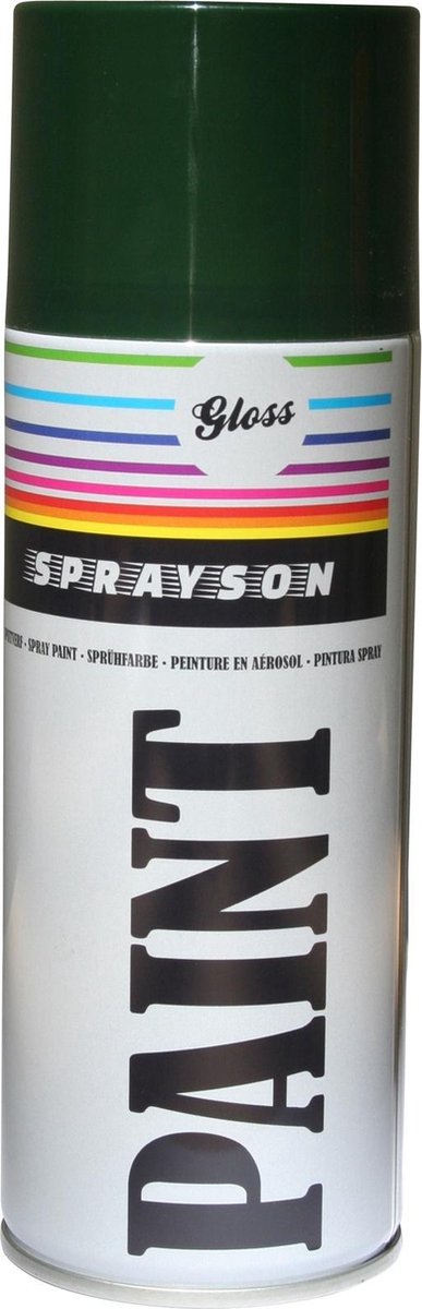 Sprayson Hoogglans groene spuitlak - RAL6009 - 400 ml - veelzijdige toepassing