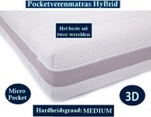 2-Persoons Matras -MICRO POCKET HYBRID 7 ZONE 21 CM - 3D - Gemiddeld ligcomfort - 180x220/21