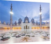 De Grote Moskee van Sjeik Zayed in Abu Dhabi - Foto op Plexiglas - 60 x 40 cm