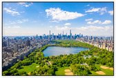 Groene strook van Central Park en de skyline van New York - Foto op Akoestisch paneel - 225 x 150 cm