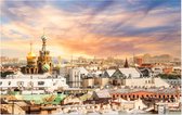 Luchtfoto van historisch centrum en skyline van Sint-Petersburg - Foto op Forex - 90 x 60 cm