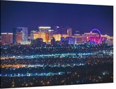 Indrukwekkende skyline van Las Vegas in Nevada bij nacht - Foto op Canvas - 60 x 40 cm