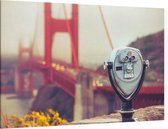 Verrekijker bij de Golden Gate Bridge in San Francisco - Foto op Canvas - 90 x 60 cm