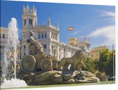 De fontein en paleis van Cibeles in toeristisch Madrid - Foto op Canvas - 150 x 100 cm