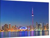 De stedelijke skyline van Toronto in neon verlichting - Foto op Canvas - 45 x 30 cm