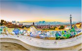 Stadsgezicht van Barcelona vanaf het beroemde Park Güell - Foto op Forex - 90 x 60 cm