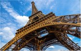 Eiffeltoren-constructie voor blauwe Parijse lucht - Foto op Forex - 60 x 40 cm