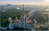 Staatsuniversiteit en skyline van Moskou bij zonsopgang  - Foto op Forex - 120 x 80 cm