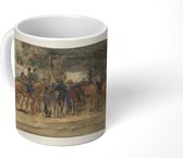 Mok - Rustende cavalerie op een plein - Schilderij van George Hendrik Breitner - 350 ML - Beker