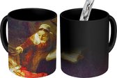 Magische Mok - Foto op Warmte Mokken - Koffiemok - Het wiegje van wilgentenen - Schilderij van Rembrandt van Rijn - Magic Mok - Beker - 350 ML - Theemok