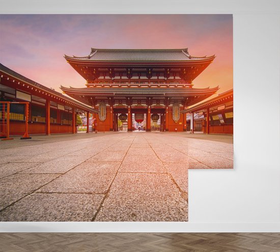 L'ancien temple Papier peint photo -ji à Tokyo à l'aube, - Papier peint (en allées) - 350 x 260 cm