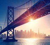 De skyline van de San Francisco Oakland Bay Bridge - Fotobehang (in banen) - 450 x 260 cm