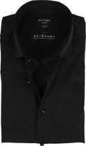 OLYMP Luxor 24/Seven modern fit overhemd - zwart tricot - Strijkvriendelijk - Boordmaat: 48