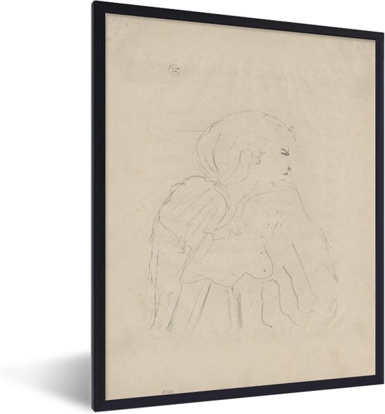 Fotolijst incl. Poster - Jane Hading - Schilderij van Henri de Toulouse-Lautrec - 30x40 cm - Posterlijst