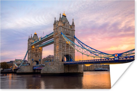 Poster Zonsopgang bij de Tower Bridge in Engeland - 60x40 cm