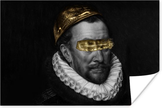 Poster Willem van Oranje - Adriaen Thomasz - Goud - 30x20 cm