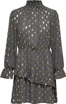 Only Jurk Onluna  L/s Smock Dress Wvn 15204928 Black/w. Dots An Dames Maat - 38