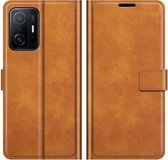 Deluxe Book Case - Xiaomi 11T Hoesje - Bruin