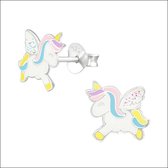 Aramat jewels ® - Aramat jewels oorbellen eenhoorn unicorn 925 zilver 9mm