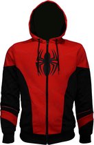 Marvel Marvel Comics Spiderman Outfit Hoodie Vest met Capuchon Rood Zwart Unisex Sweatvest 2XL