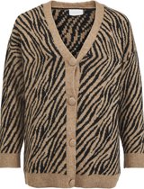 Vila Vest Vibirna Zebra L/s Cardigan 14071197 Natural Melange Dames Maat - L