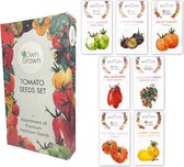 OwnGrown - Tomatenzaden set - 8 soorten tomatenzaden - tomatenzaden voor tuin en balkon - premium tomatenkweekset - doos van 8