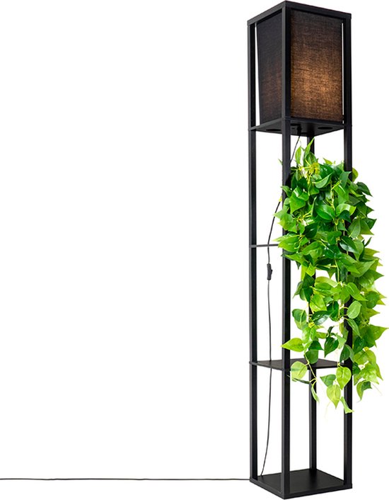 QAZQA stojan - Moderne Vloerlamp | Staande Lamp - 1 lichts - H 159 cm - Zwart - Woonkamer | Slaapkamer | Keuken