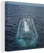 Canvas Schilderij Een duikende onderzeeboot in de oceaan - 50x50 cm - Wanddecoratie