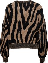 ONLY  Trina L/S Pullover Knt Toasted Coconut w. Black BRUIN S