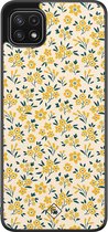 Samsung A22 5G hoesje - Yellow garden | Samsung Galaxy A22 5G case | Hardcase backcover zwart