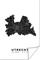 Poster Utrecht - Nederland - Plattegrond - 60x90 cm - Stadskaart
