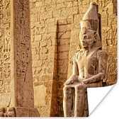 Poster Egypte - Standbeeld - Farao - 30x30 cm