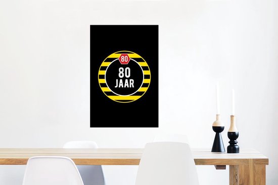Poster Jubileum - Decoratie - 80 jaar - 40x60 cm