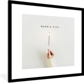 Fotolijst incl. Poster - Winter - Quote - Vuurwerk Sterretjes - 40x40 cm - Posterlijst - Kerstmis Decoratie - Kerstversiering - Kerstdecoratie Woonkamer - Kerstversiering - Kerstdecoratie voor binnen - Kerstmis