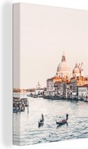 Canvas Schilderij Venetië - Boot - Italië - 20x30 cm - Wanddecoratie