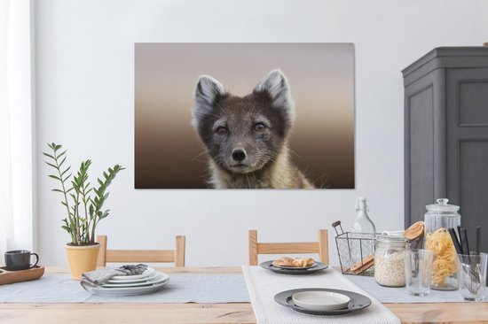 Peinture sur Toile Renard - Portrait - Marron - 140x90 cm - Décoration murale