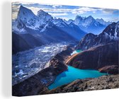 Canvas schilderij 150x100 cm - Wanddecoratie Himalaya landschap Nepal - Muurdecoratie woonkamer - Slaapkamer decoratie - Kamer accessoires - Schilderijen