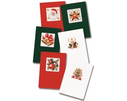 Pako compleet borduurpakket - zes kerstkaarten omzelf te borduren - 203.199 - voorgesorteerd garen - kruissteek - Aida - DIY kit