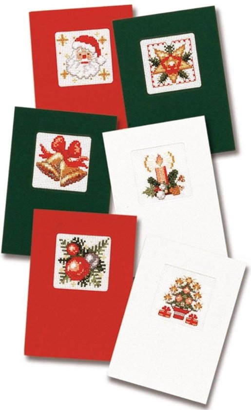 Kerstkaarten borduurpakket - set van 6 - Pako