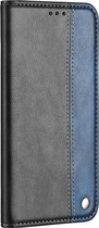 Apple iPhone 12 Hoesje - Mobigear - Split Tone Serie - Kunstlederen Bookcase - Zwart / Blauw - Hoesje Geschikt Voor Apple iPhone 12
