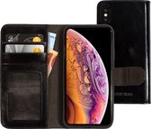 Apple iPhone X Hoesje - Mobiparts - Excellent Wallet 2 Serie - Echt Leer Bookcase - Jade Black - Hoesje Geschikt Voor Apple iPhone X