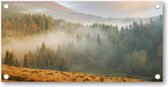 Foggy Morning - Mistige ochtend in de herfst - Tuinposter 200x100 - Wanddecoratie - Landschap - Natuur