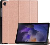 Tablet hoes geschikt voor Samsung Galaxy Tab A8 (2022 & 2021) tri-fold hoes met auto/wake functie - 10.5 inch - Rosé Goud