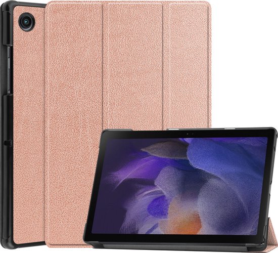 Tablet hoes voor Samsung Galaxy Tab A8 (2022 & 2021) tri-fold hoes met auto/wake functie - 10.5 inch - Rosé Goud